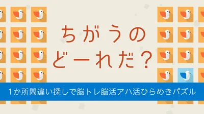 ちがうのどーれだ?ー1か所間違い探しで脳トレ脳活アハ活ひらめきパズルーのパッケージ画像
